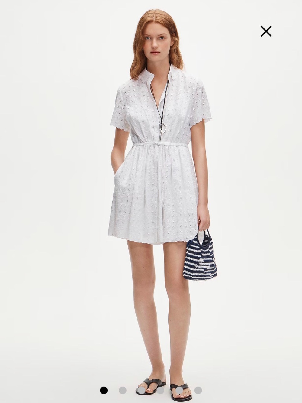 J. Crew White Eyelet Short Dress